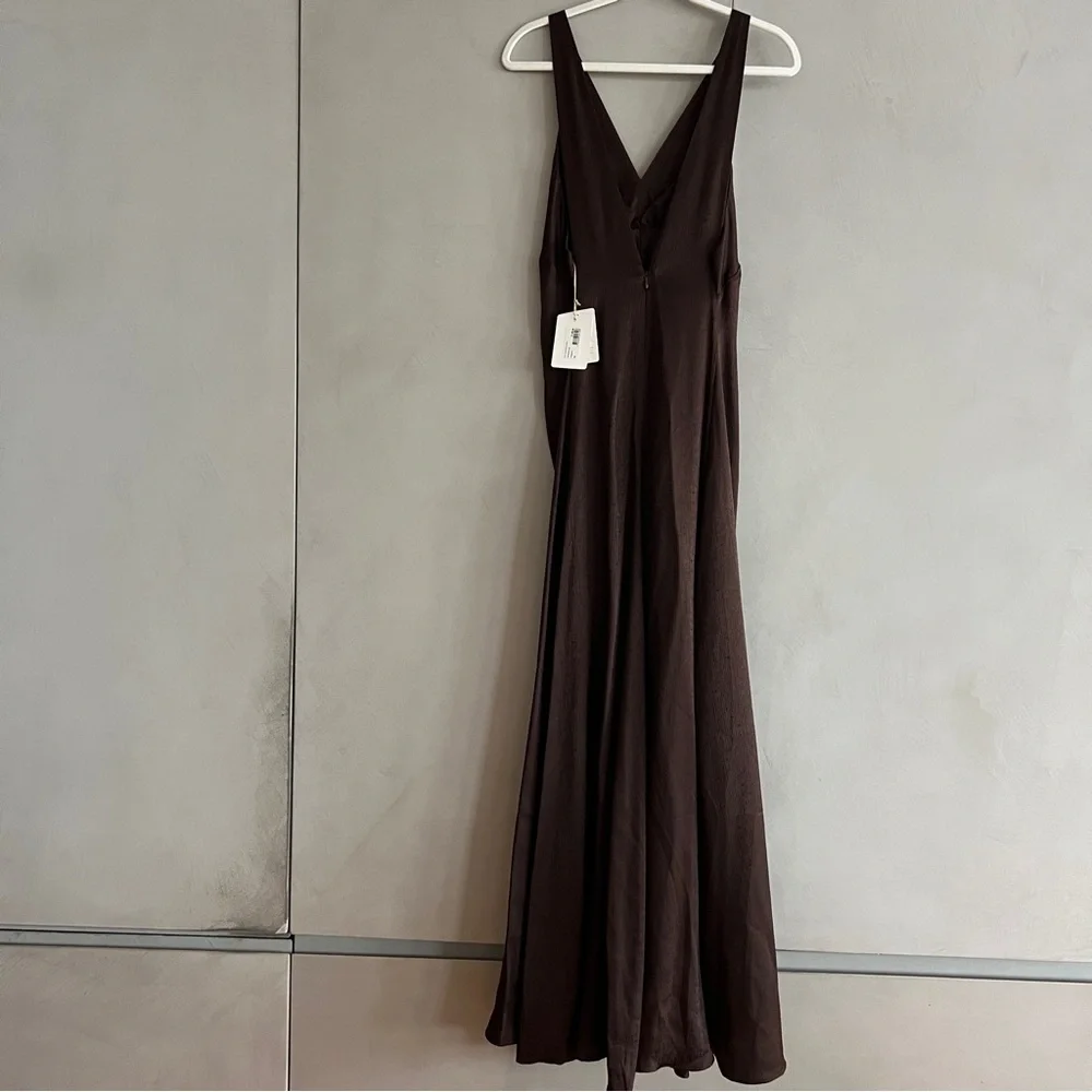 Scanlan Theodore Silk Dress in Chocolate Brown - Picture 7 of 9